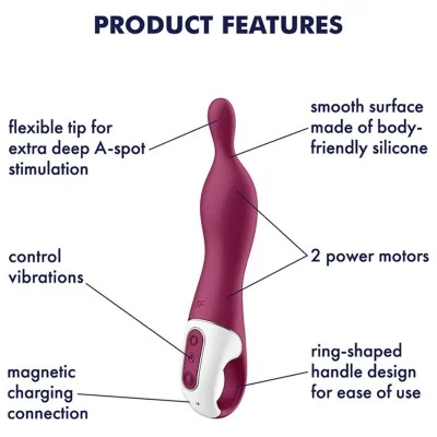 SATISFYER - AMAZING 1 ASPOT VIBRATOR BERRY SATISFYER - AMAZING 1 ASPOT VIBRATOR BERRY