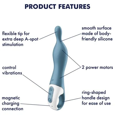 SATISFYER - AMAZING 1 ASPOT VIBRATOR BLUE SATISFYER - AMAZING 1 ASPOT VIBRATOR BLUE